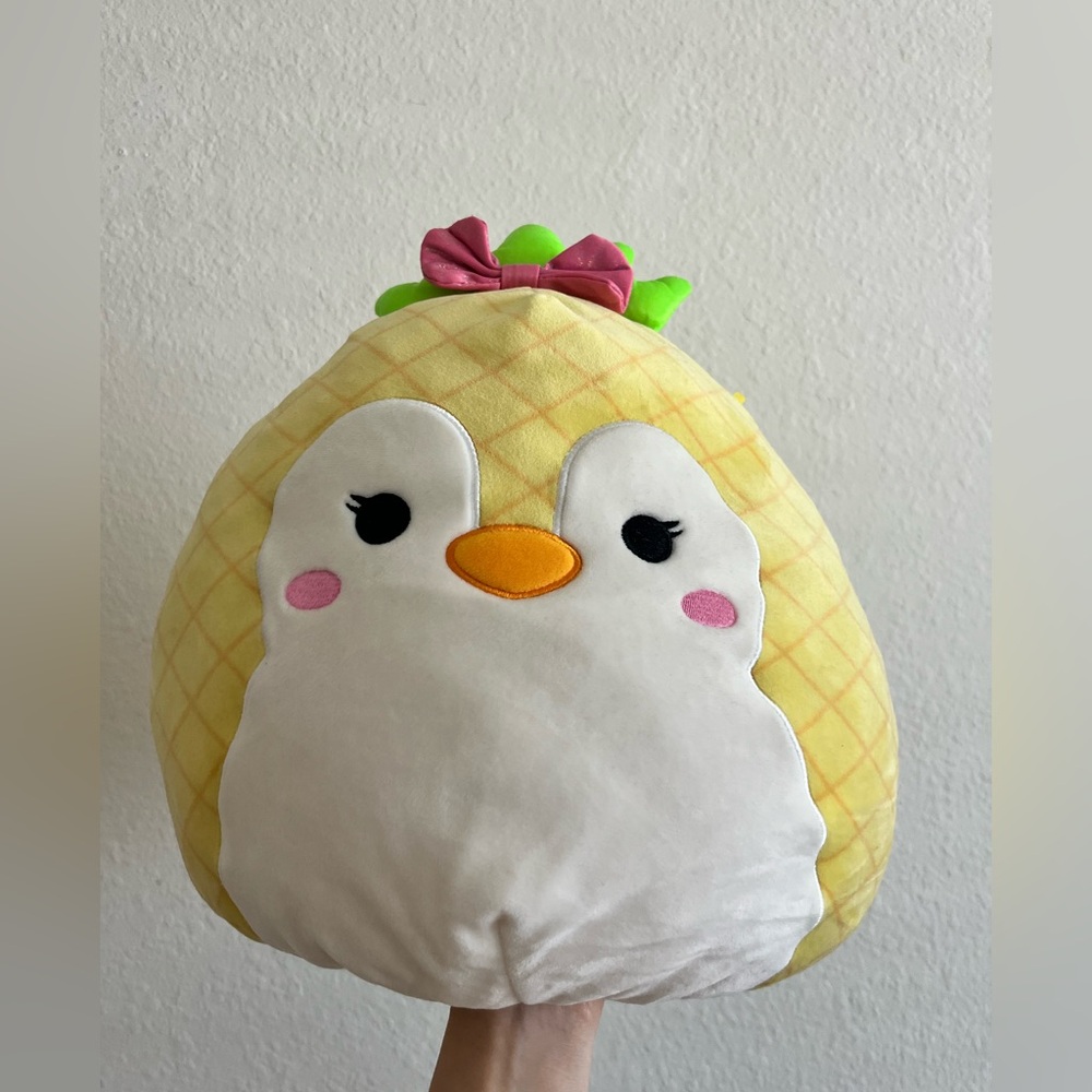 Squishmallows Yellow and White Bird Pineapple Plush with Cute Design